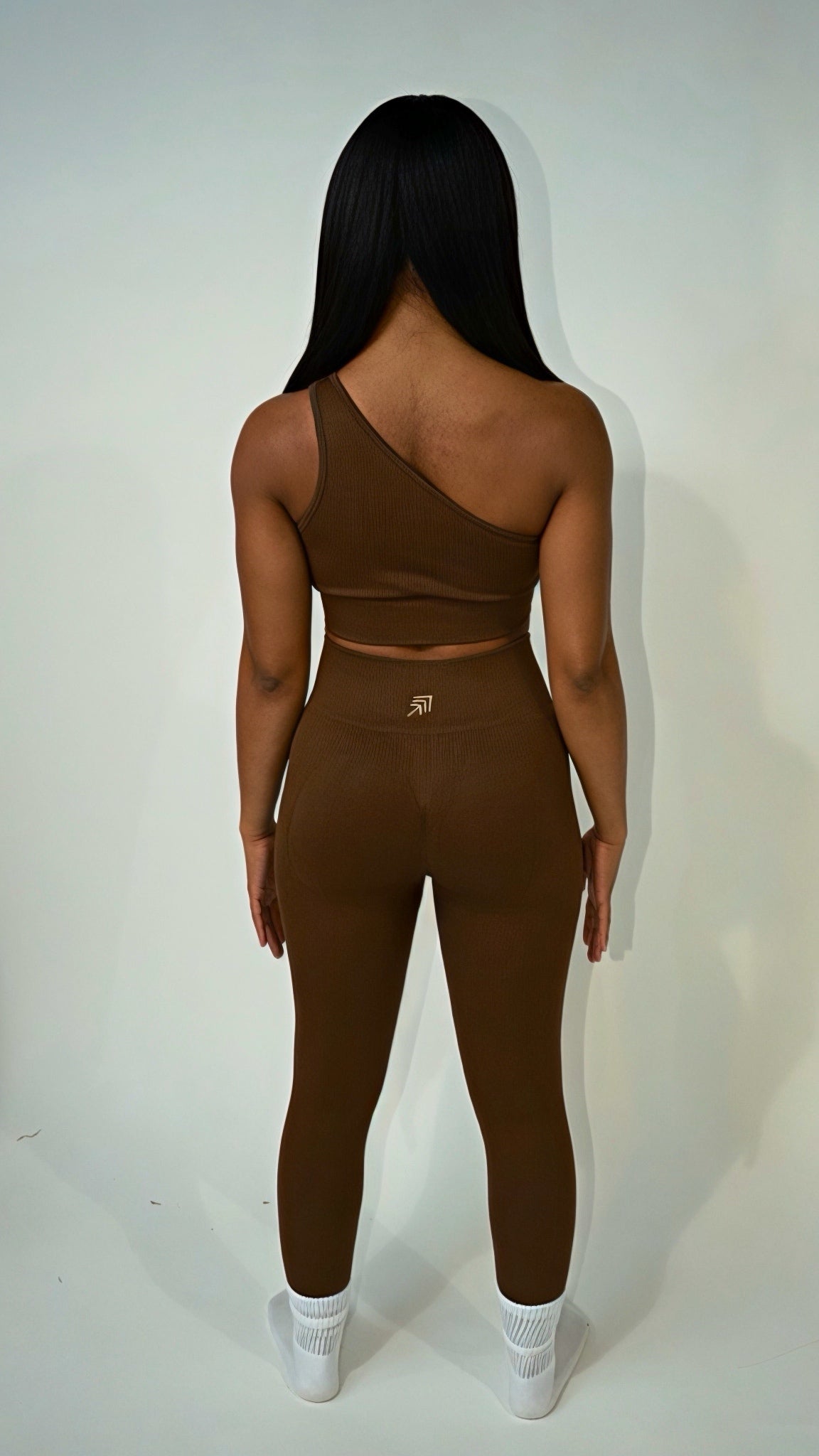 Redemption lined one shoulder sports bra